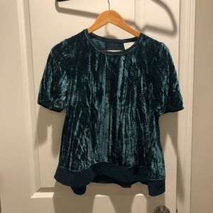 Green Velvet Top